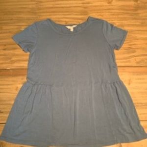 blue peplum top